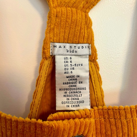 Max Studio Kids Corduroy Overalls Dress/Jumper, Size 6 - Picture 2 of 5